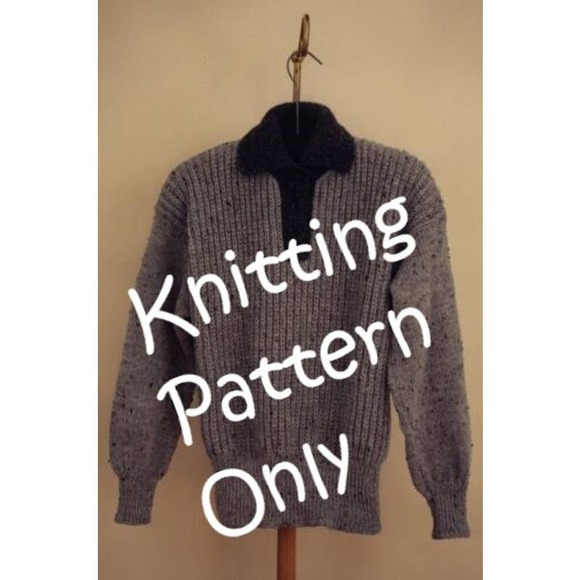 New Mari Dembrow Sweaters MS 109 Placket Pullover Sweater Knitting Pattern - Picture 1 of 3